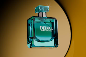 create luxury 3d product renders for cosmetics and perfume