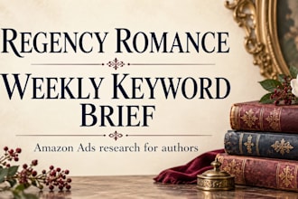 research weekly amazon ad keywords for historical and regency romance