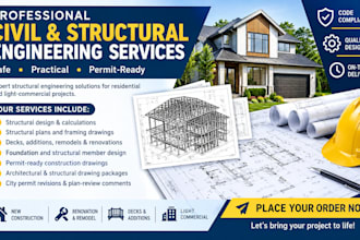 be your civil and structural engineer for structural design and load calculation