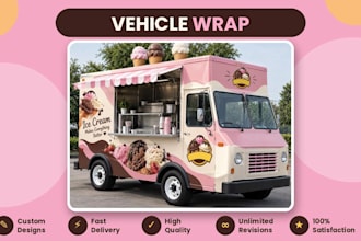 create a food truck wrap, food trailer, wrap design