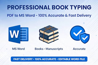 do professional book typing PDF to ms word and urdu typing