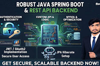 develop java spring boot rest API and backend for your web app