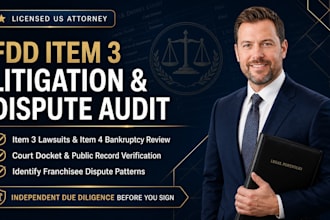 research franchise litigation history in your fdd item 3 as an attorney