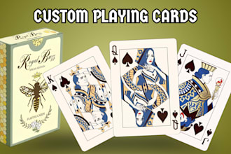do custom poker card illustration, 52 playing card deck, poker deck design