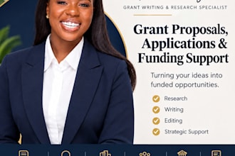 research and write grant proposals and grant applications
