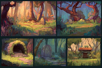 create fantasy landscape illustration and concept art