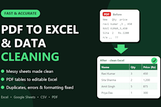 convert PDF to excel and clean messy data using python automation