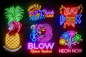 create a stunning 3d neon logo or neon