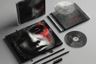 design cd album cover template or vinyl print templates