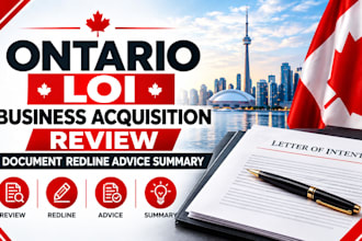 ontario loi business acquisition review document redline advice summary