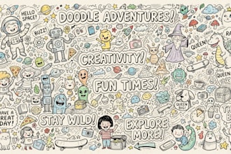 design a doodle in line artwork, or color