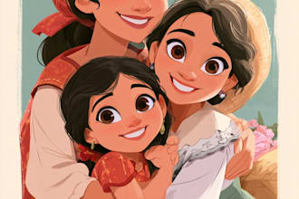 draw cartoon portrait in cartoon illustration