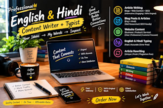 do hindi and english typing and SEO content writing