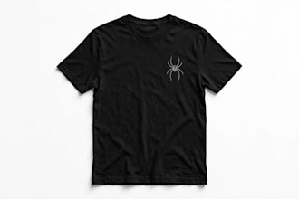 design minimalist spider graphic t shirt with stars