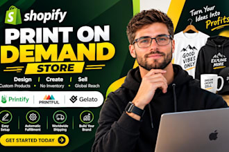 shopify print on demand store with printify printful gelato products automation