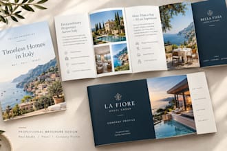 do italian property listing real estate brochure, company profile hotel brochure