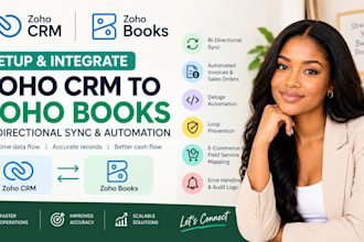 setup zoho crm to zoho books, bi directional sync automation