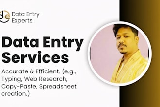 do excel data entry, copy paste, data typing, and data cleaning