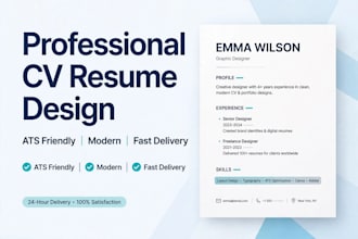 design a professional CV and resume