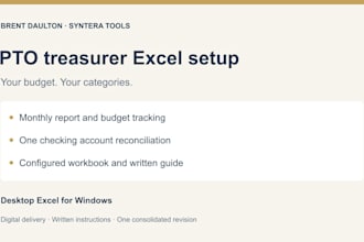 set up your pto treasurer budget and monthly report in excel