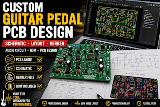 design custom guitar pedal pcb, schematic and gerber files