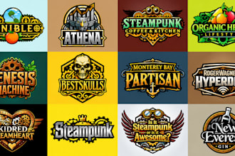 create awesome steampunk and vintage logo in 24 hrs