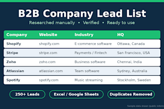 build a b2b company lead list with verified data