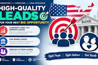 provide convert first hit takessweeps leads, USA bank leads, senior citizen lead