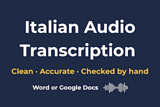 transcribe your italian audio or video into accurate, clean text