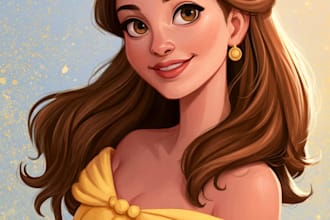 create a disney cartoon illustration
