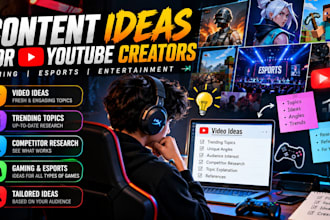 generate gaming and entertainment content ideas for youtube creators