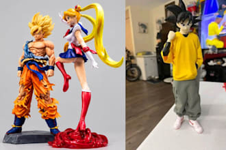 paint custom 3d anime figure action figure miniature painting anime statue bust