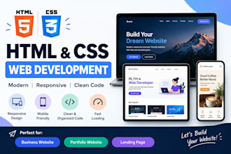 create a responsive HTML CSS website