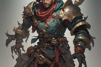 draw fantasy character art and designs