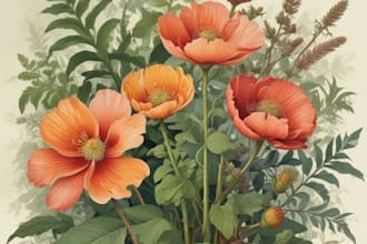 create a realistic botanical drawing