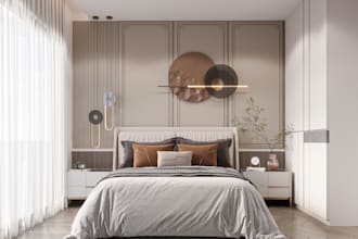 create bedroom 3d interior design and render