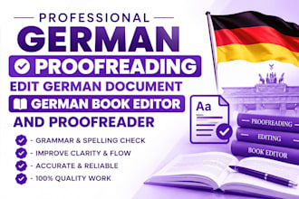 do german proofreading, edit german document, german book editor and proofreader