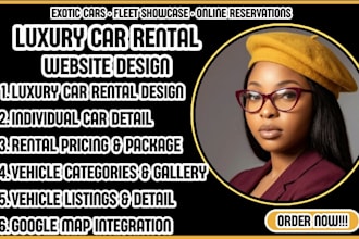 design a luxury car rental website with online booking