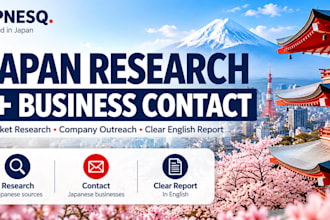 research japan and contact japanese businesses for you