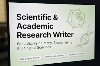 do professional scientific research and biochemistry botany writing