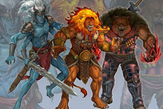 draw cool dnd creature, monster and fantasy character