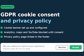 fix gdpr cookie consent and privacy policy on your wordpress site