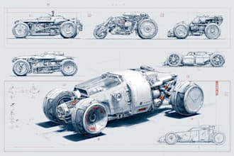 sketch a car or vehicle concept designs