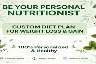 be your personal nutritioinst and create custom diet plan for weight loss