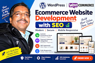 create a woocommerce wordpress ecommerce website with SEO