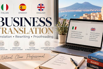 translate and rewrite italian spanish and english business content
