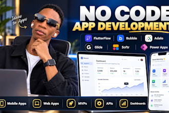 build flutterflow mobile app adalo glide softr web mobile app bubble power apps