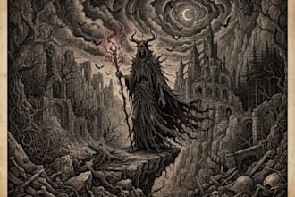 draw detailed dark art illustration