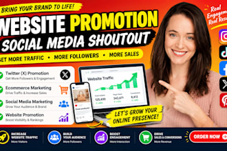 promote shoutout share website link to 110m USA UK de audience fb ig x pinteres