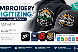 convert your logo to dst pes exp with wilcom embroidery digitizing